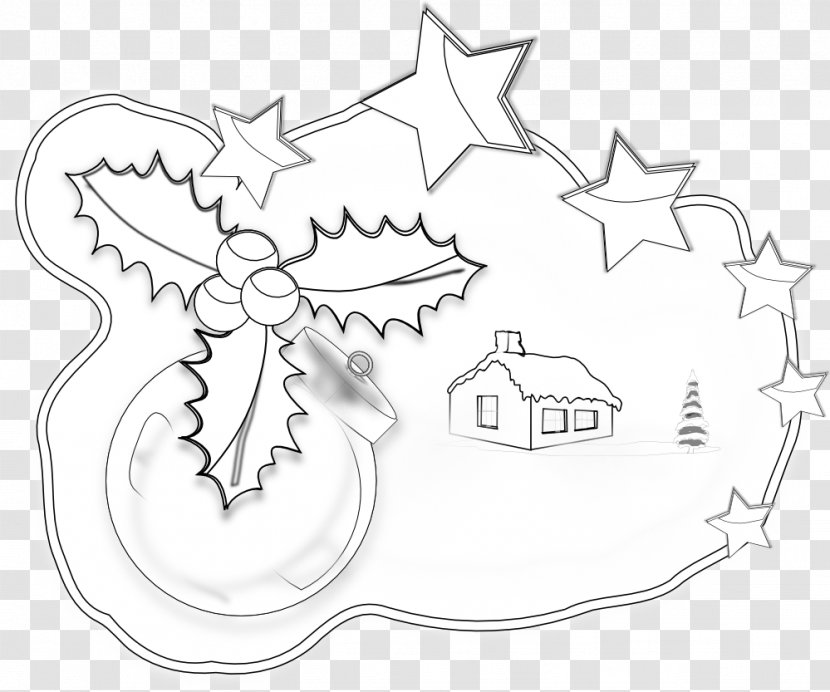 Line Art Drawing /m/02csf Coloring Book - Cartoon - Free Christmas Tree Branches Buckle Material Transparent PNG