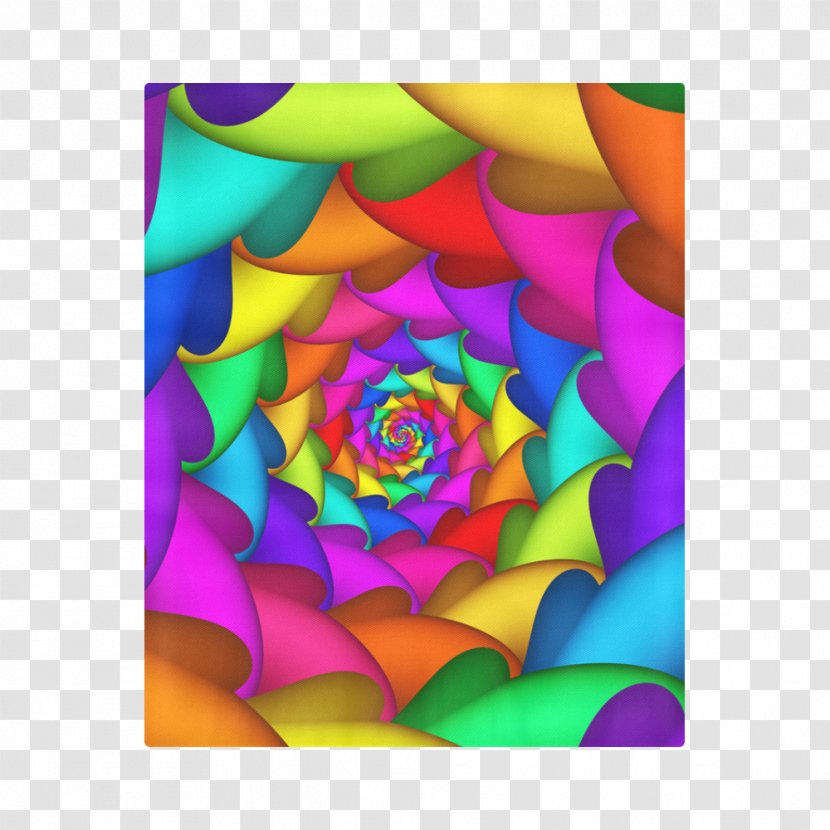 Rainbow Rose Spiral Fractal Psychedelic Art - All Over Print Transparent PNG