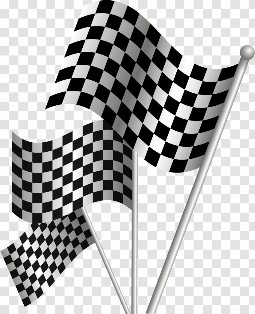 Formula One Racing Flags Auto Drapeau Xe0 Damier - Racetrack - Vector Black And White Flag Transparent PNG