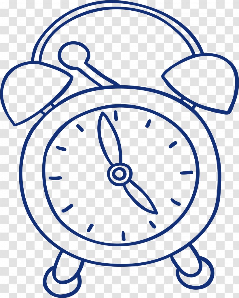 Alarm Clock Download Computer File - Ico - Hand Painted Blue Line Transparent PNG