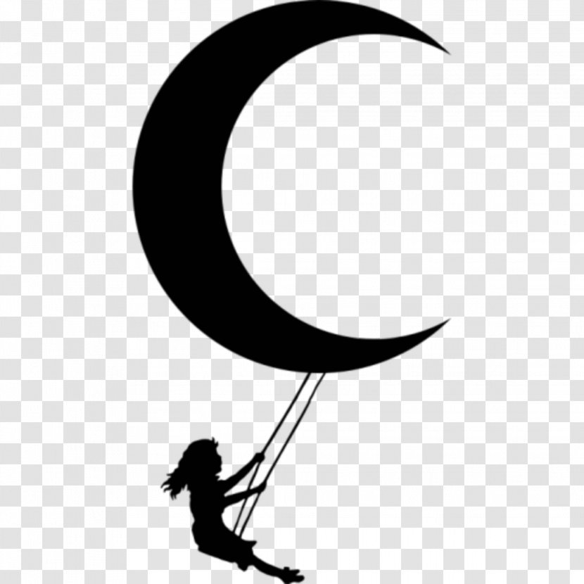 Clip Art Silhouette Girl Illustration Moon - Drawing - Crescent Kiss Transparent PNG