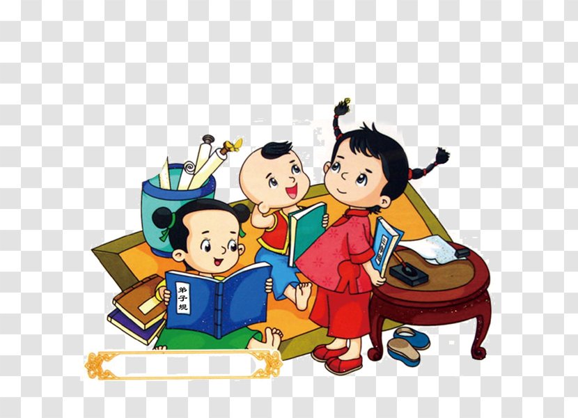 Cartoon Download - Children Reading Transparent PNG