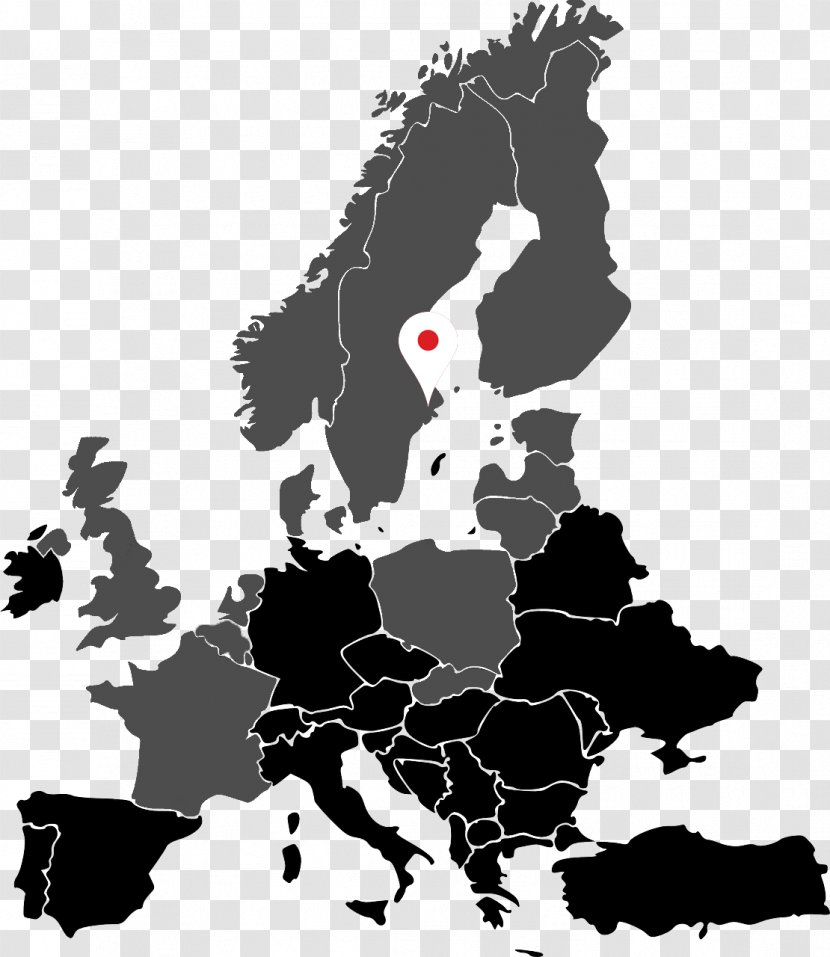 Europe World Map Blank Clip Art - Black Transparent PNG