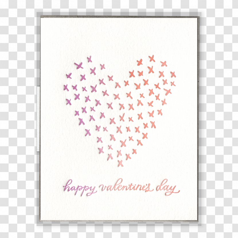 Greeting & Note Cards Heart Paper Valentine's Day Letterpress Printing - Stationery - Valentine Transparent PNG