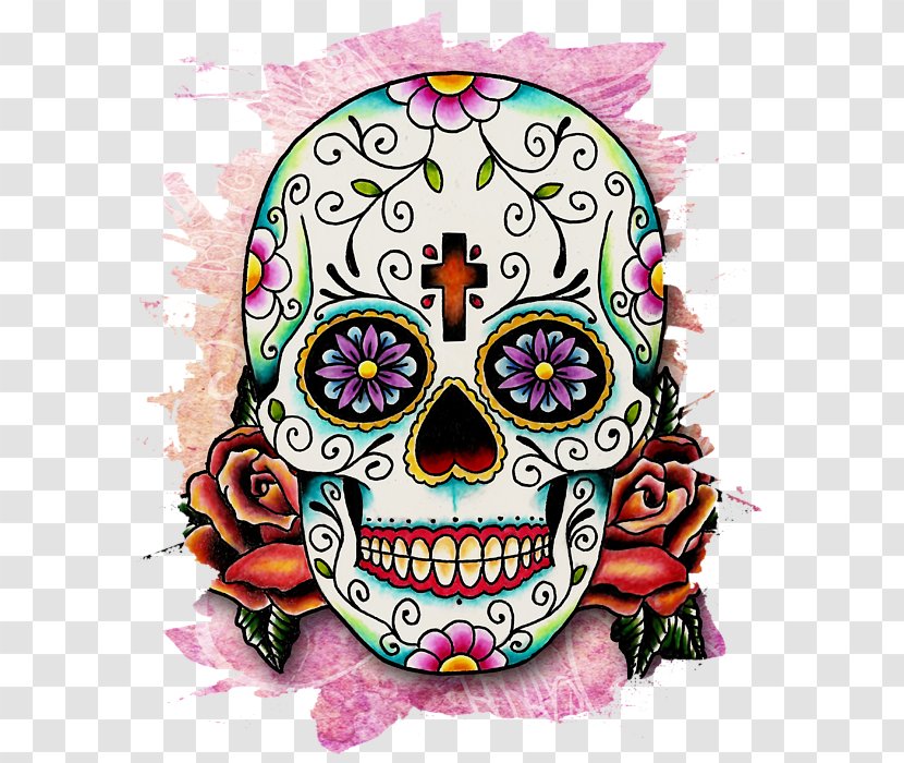 Calavera Skull Day Of The Dead Mexican Cuisine - Sugar Skulls Transparent PNG