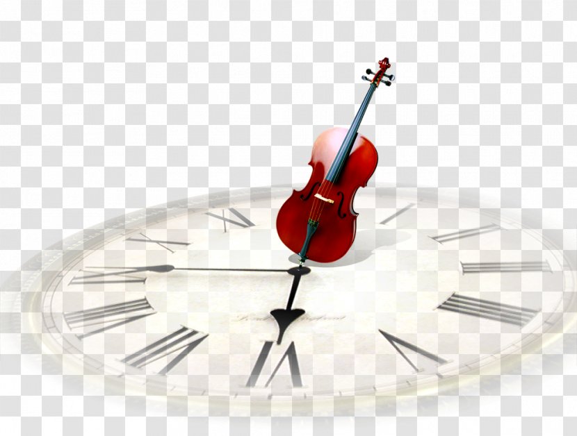 Cello Violin Musical Instrument - Cartoon - Clock Transparent PNG