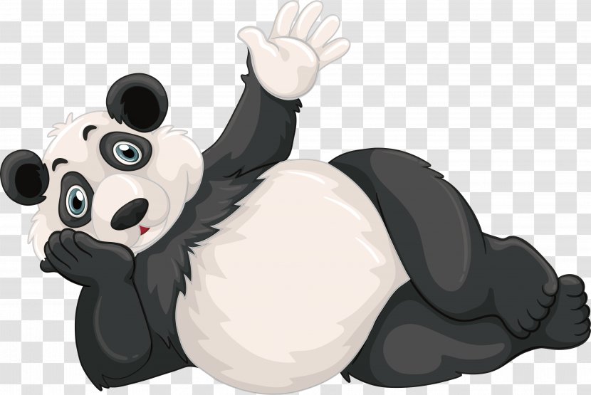 Giant Panda Red Cartoon Illustration - Vertebrate - A Lying Transparent PNG