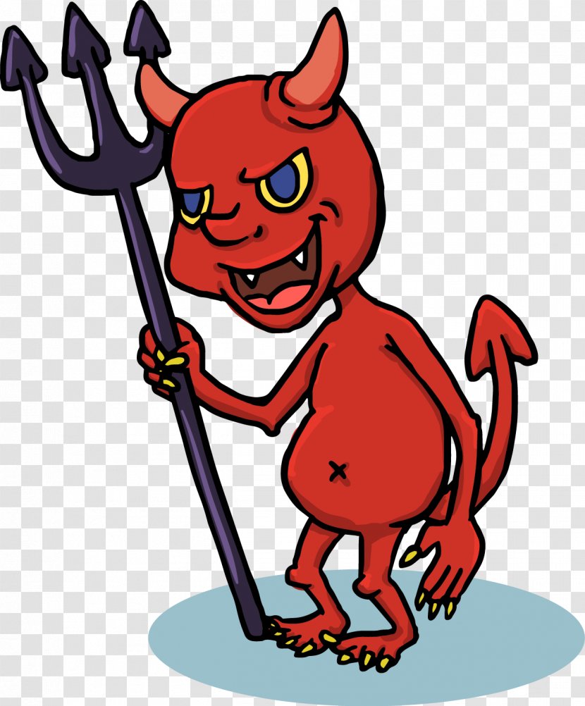 Funny Halloween Cartoon Red Devil - Heart Transparent PNG