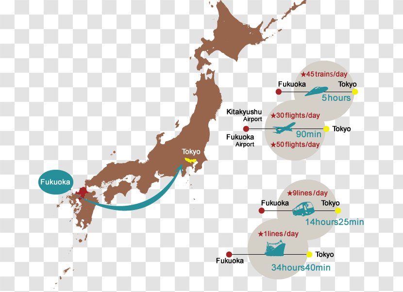 Japan World Map Image - Water Transparent PNG
