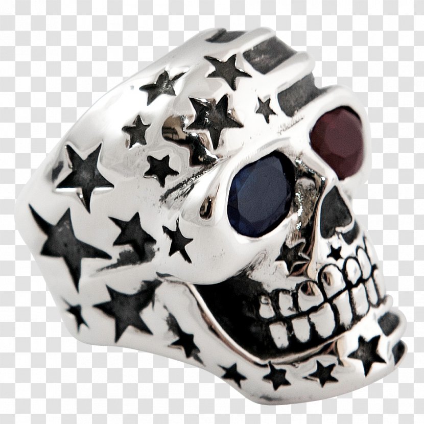 Flag Of The United States Skull Silver - Scary Transparent PNG