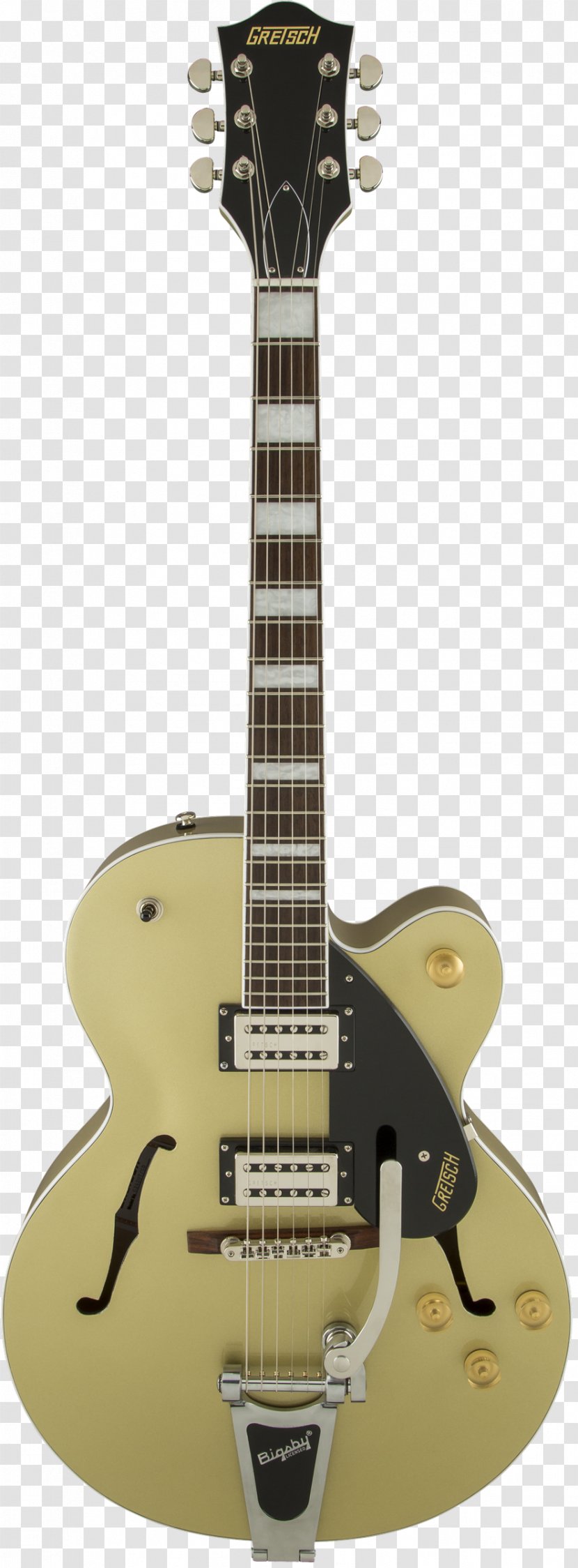 Gretsch G2420 Streamliner Hollowbody Electric Guitar G5420T Bigsby Vibrato Tailpiece - Dust Gold Transparent PNG