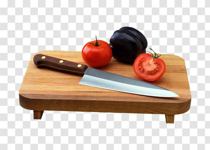 Knife Vegetarian Cuisine Crxe8me Caramel Vegetable Tomato - Cutting Board Transparent PNG