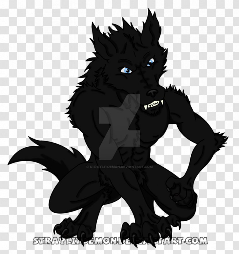 Cat Werewolf Dog Cartoon Black - Fictional Character Transparent PNG