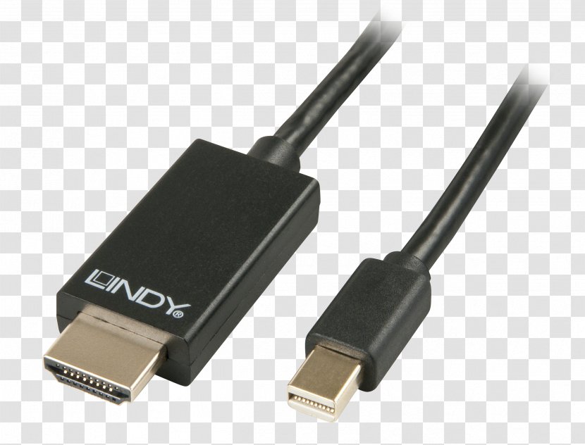 HDMI Lindy Electronics Mini DisplayPort Electrical Cable - Ieee 1394 - Data Transfer Transparent PNG