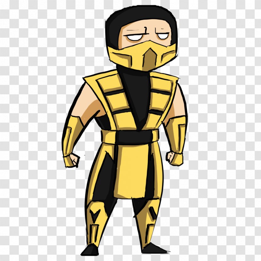 Clip Art Illustration Male Fiction Character - Cartoon - Scorpion Mortal Kombat Transparent PNG