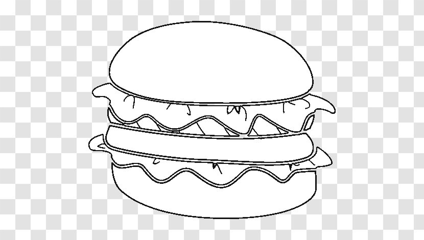 Hamburger Junk Food Coloring Book Lettuce McDonald's - Sandwich Transparent PNG