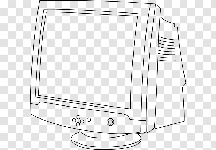 Computer Monitors Line Art Drawing Clip - Vector Transparent PNG