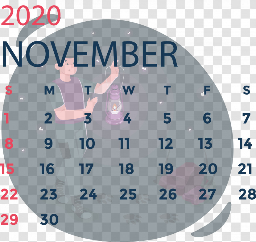 November 2020 Calendar November 2020 Printable Calendar Transparent PNG