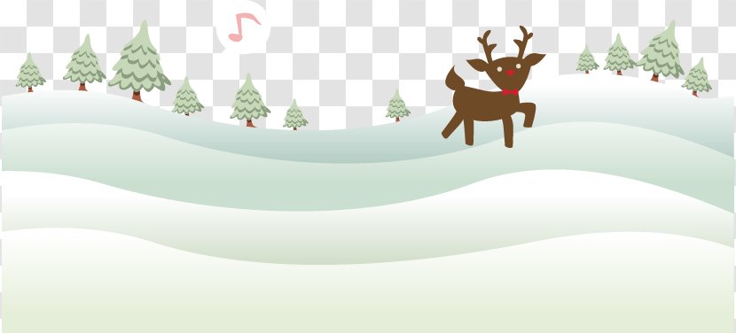 Deer Pine Snow Computer File - Resource - Painted Fawn Pattern Transparent PNG