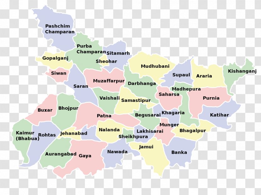 Bihar Wikipedia Map District Encyclopedia - Wikimedia Foundation Transparent PNG
