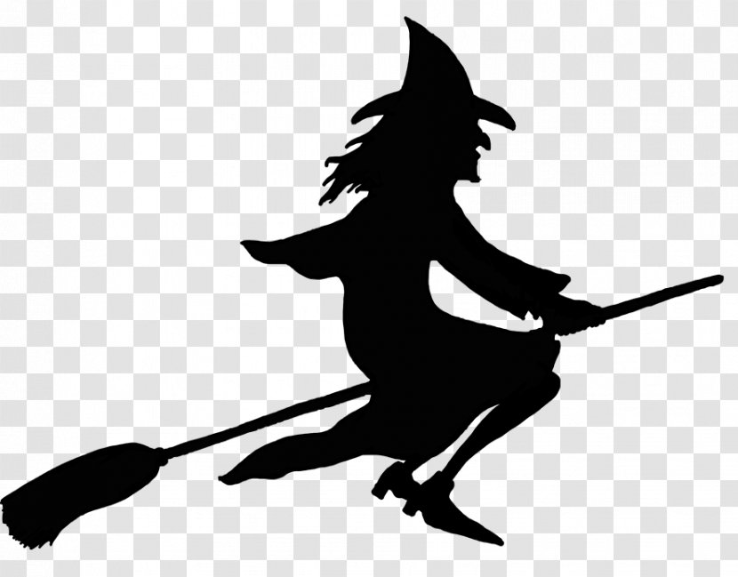 Halloween Clip Art - Black And White - Witch Transparent Image Transparent PNG
