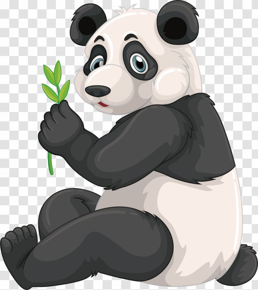 Giant Panda Red Cartoon Drawing - Bear - Bamboo Transparent PNG