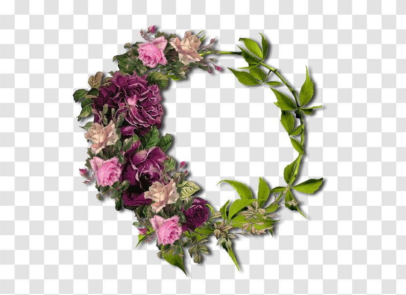 Garden Roses Wreath Floral Design Cut Flowers - Artificial Flower Transparent PNG
