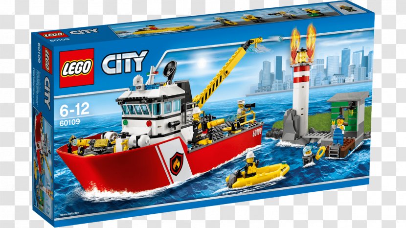 LEGO 60109 City Fire Boat Lego Toy Minifigure - Educational Toys Transparent PNG