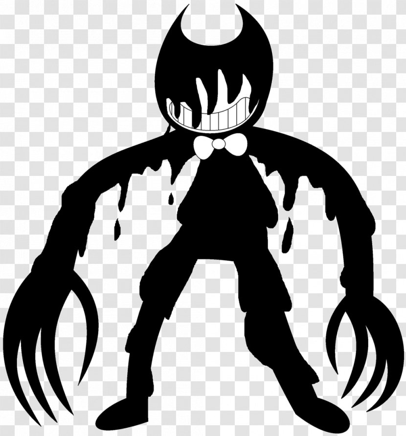 Bendy And The Ink Machine Drawing Clip Art - Black White - Line Transparent PNG