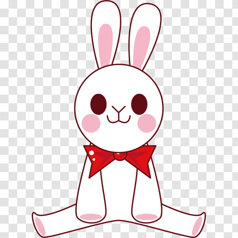 Rabbit Easter Bunny Clip Art - Flower - Cartoon Hand Painted Cute Transparent PNG