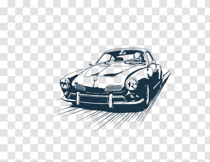 Sports Car Vintage Classic Wall Decal - Compact Transparent PNG