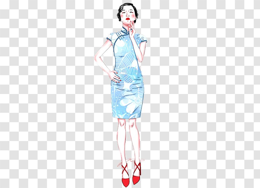 Cheongsam Designer Woman - Silhouette - Hand-painted Transparent PNG