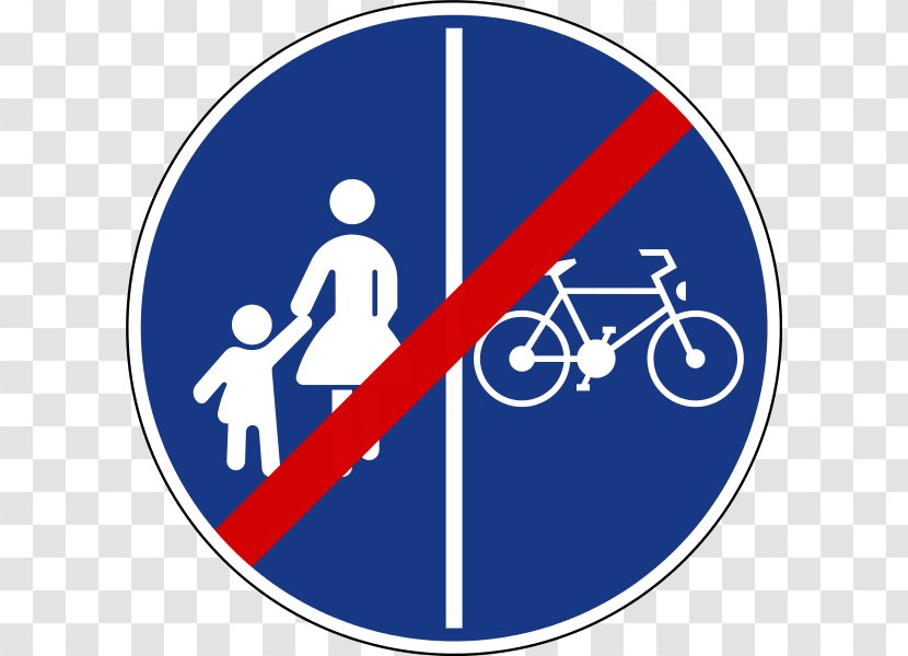 Shared Use Path Lane Bicycle Traffic Sign Road - Blue Transparent PNG