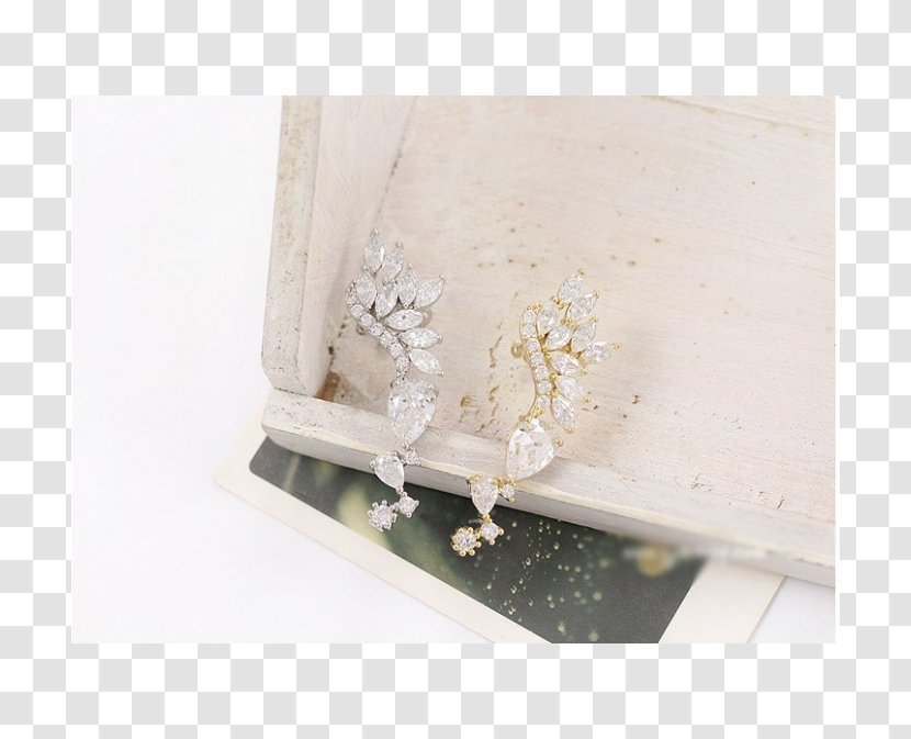 Earring Brilliant Ossicles Angel - Quartz - Silver Flower Transparent PNG