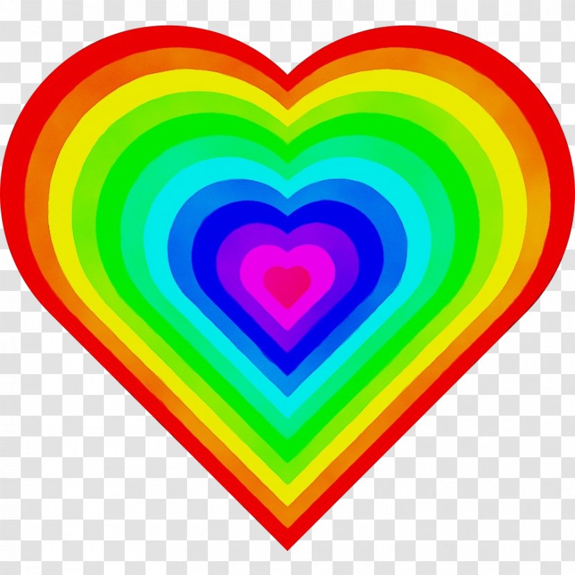 Love Heart Symbol - Rainbow Transparent PNG