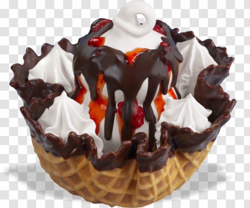 Ice Cream Cones Waffle Sundae Chocolate Brownie - Frozen Dessert Transparent PNG