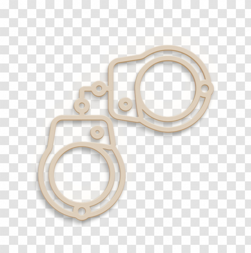 Linear Police Elements Icon Handcuffs Icon Jail Icon Transparent PNG