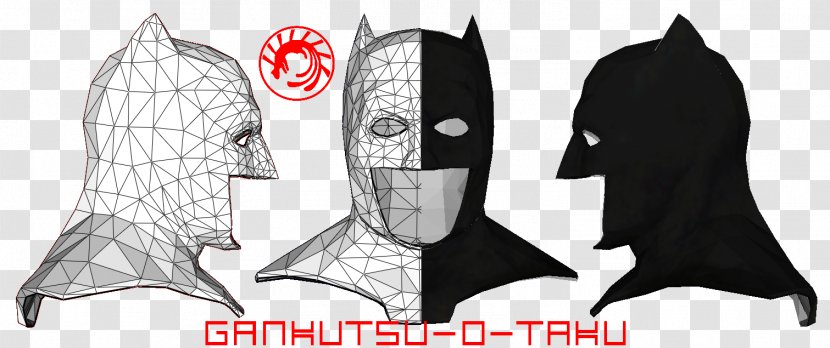 Batman Black Mask Robin Flash Paper Model - Arkham Transparent PNG