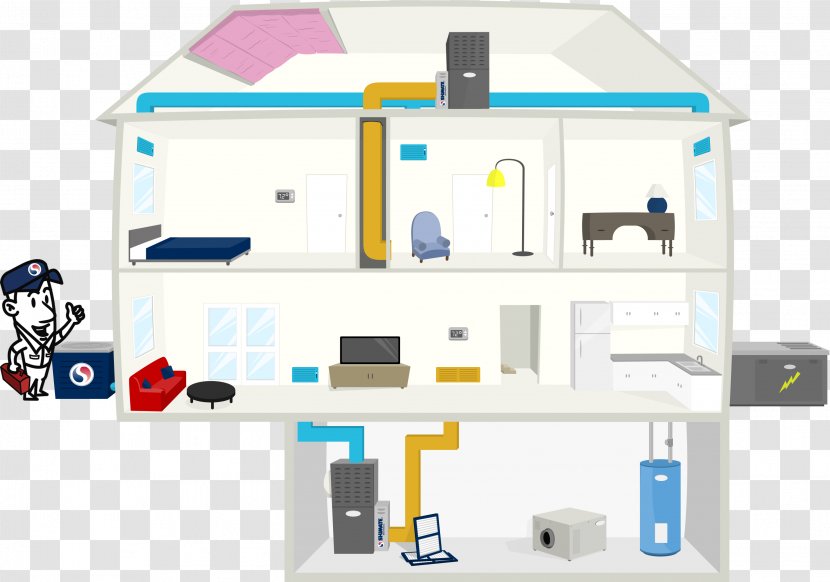 Furnace Air Conditioning HVAC Central Heating System - Hvac Control Transparent PNG