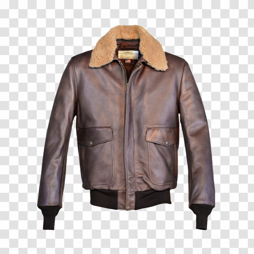 Flight Jacket Schott NYC Leather Coat - Material Transparent PNG