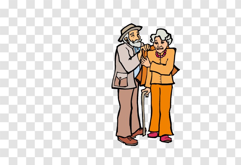 Cartoon Wife Illustration - Artwork - Loving Old Couple Transparent PNG