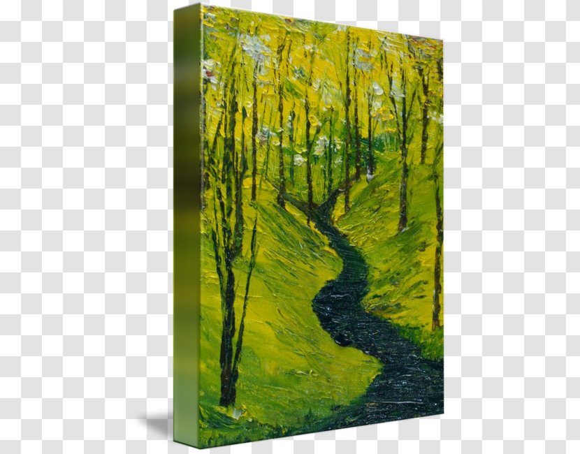 Painting Two Roads Diverged In A Wood, And I -- Took The One Less Traveled By, That Has Made All Difference. Art Acrylic Paint Image - Grass Transparent PNG