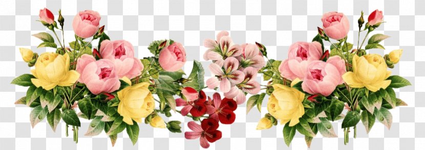 Border Flowers Clip Art - Flower Arranging - Vintage Cliparts Transparent PNG
