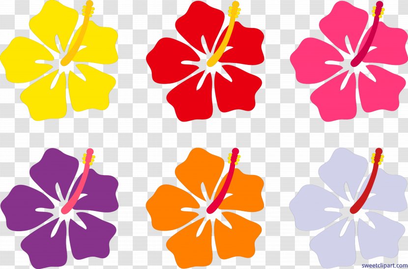 Hawaiian Hibiscus Flower Clip Art - Luau Transparent PNG
