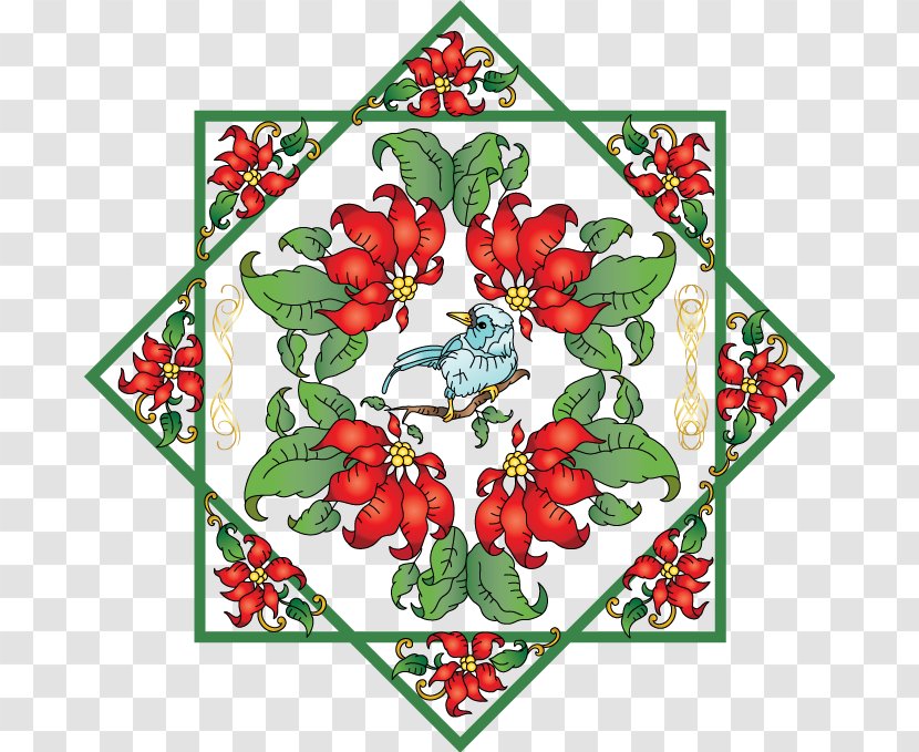 Floral Design Bed And Breakfast Poinsettia The Silk Pin Cushion Machine Embroidery - Area - Village Quilts Transparent PNG