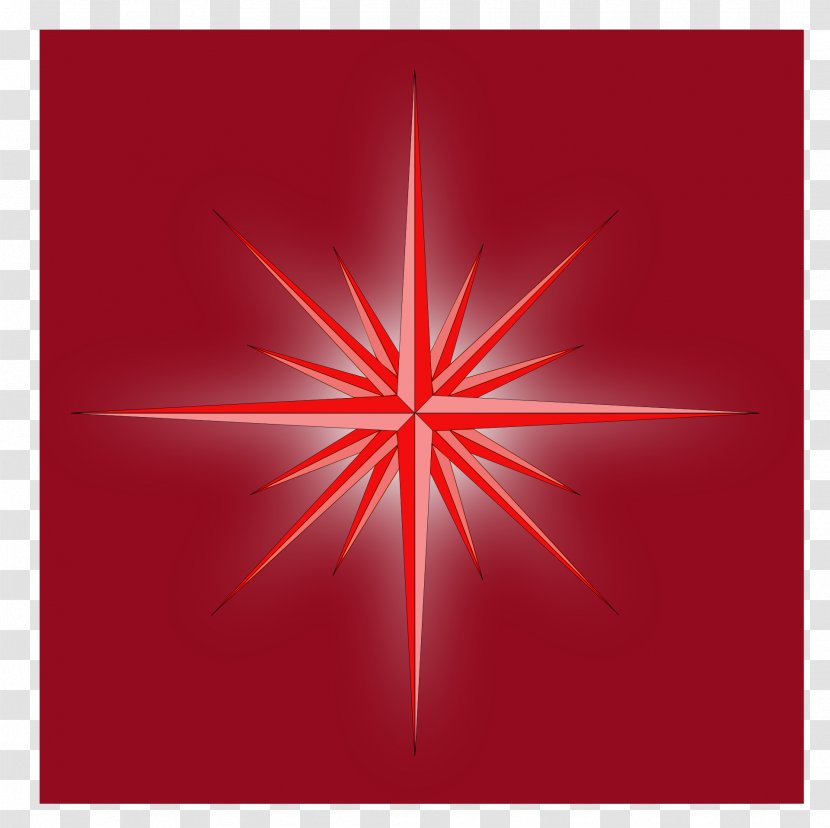 Symmetry Leaf Triangle Pattern - Point - Red Star Transparent PNG