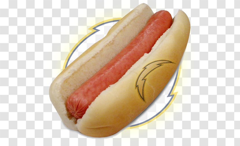 Hot Dog Bun Hamburger Bacon Food - Kielbasa - Los Angeles Chargers Transparent PNG