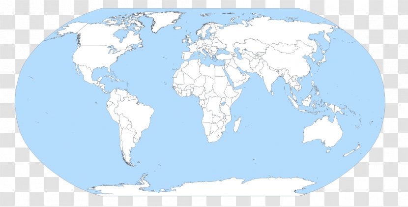 World Map Blank Globe - Blue - Under Sea Transparent PNG
