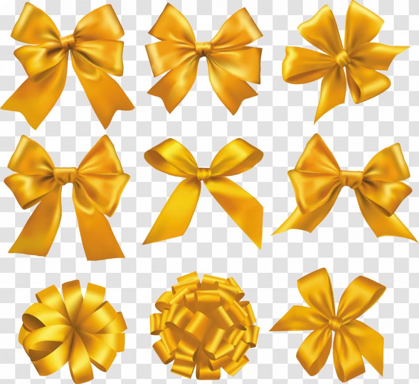 Drawing Ribbon Gift Clip Art - Wrapping - Yellow Bow Transparent PNG
