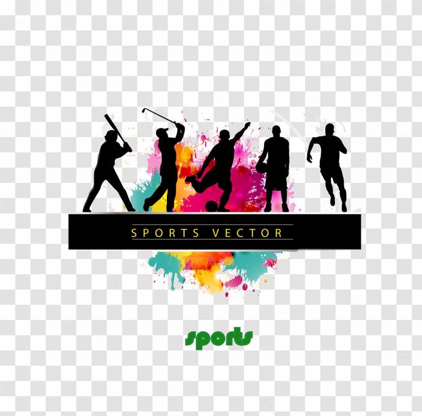 Sport Poster - Dynamic Sports Figures Silhouette Background Transparent PNG